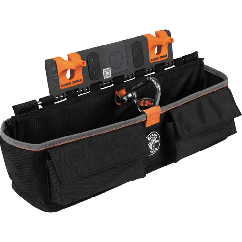 Bucket Work CentreS-Hook Large Pouch Module, Nylon, 3 Pockets, Black/Orange Mukwa Safety Services