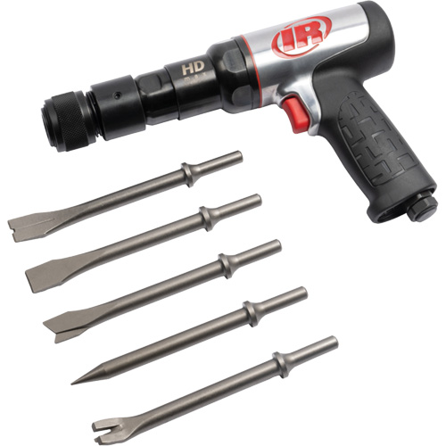 5-Piece Heavy-Duty Air Hammer with Chisel Set, 2.66 CFM, 1/4" NPT, 2600 BPM, 3/4" x 3" (19mm x 76mm) Mukwa Safety Services