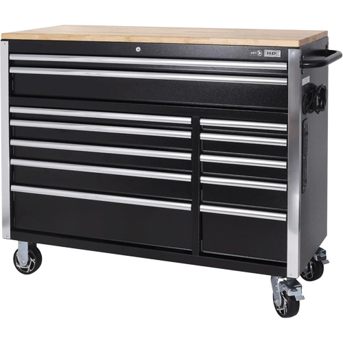 HDRC5212 Armoire mobile de s&eacute;rie HD, 12 tiroirs, 51-1/4" la x 21" p x 40-3/10" h, Noir Mukwa Safety Services