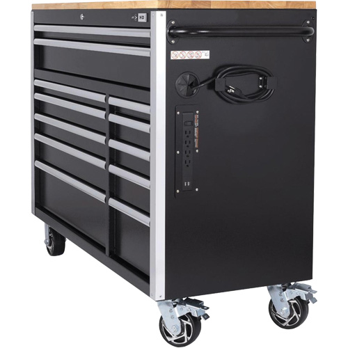 HDRC5212 Armoire mobile de s&eacute;rie HD, 12 tiroirs, 51-1/4" la x 21" p x 40-3/10" h, Noir Mukwa Safety Services