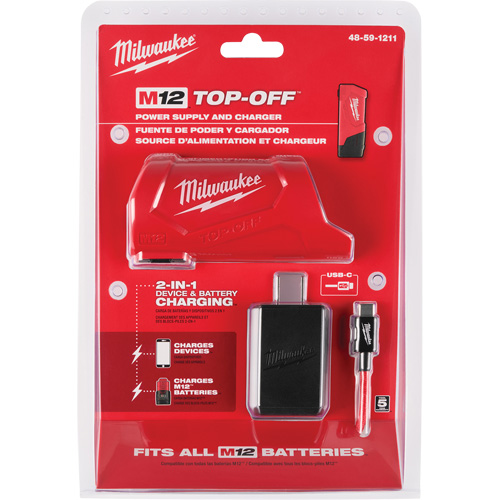 Bloc d'alimentation et chargeur M12 TOP-Off, 12 V, Lithium-ion Mukwa Safety Services