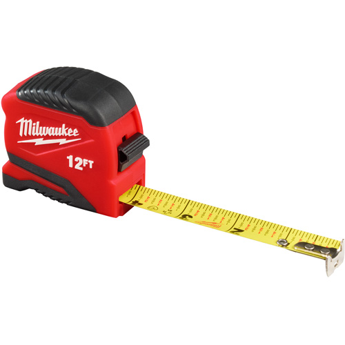 Compact Tape Measure, 13/16" x 12' Mukwa Safety Services
