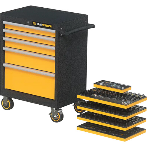 Jeu d'outils de m&eacute;canicien dans des plateaux modulaires en mousse avec conteneur de rangement, 247 morceaux Mukwa Safety Services