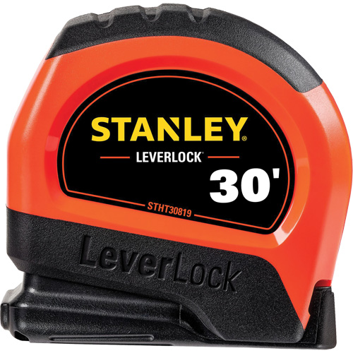 High-Visibility LEVERLOCK&reg; Tape Measure, 30', Imperial Graduations Mukwa Safety Services