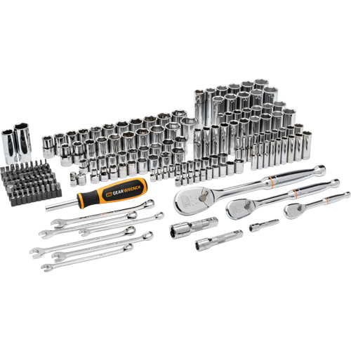 1/4", 3/8”, & 1/2" Drive 90T SAE/MM Mechanics Hand Tool Set Mukwa Safety Services