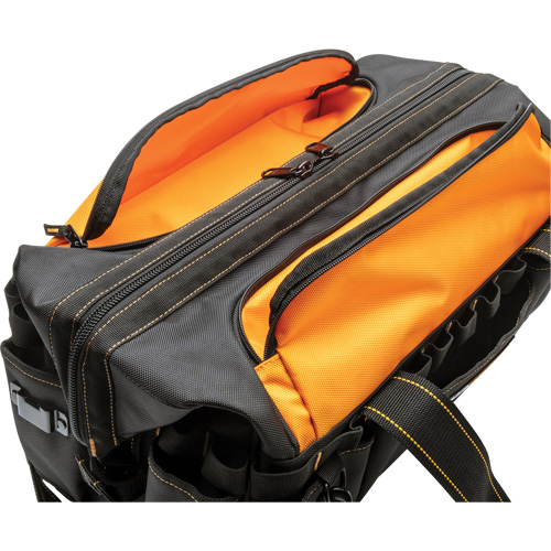 Professional 20" Tool Bag, Nylon, 33 Pockets, Black/Orange Mukwa Safety Services