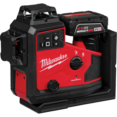 Laser vert &agrave; 3 plans sur 360° M12 avec r&eacute;cepteur et alignement automatique Mukwa Safety Services