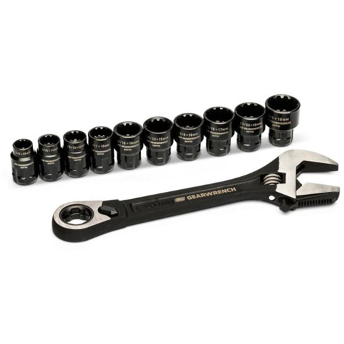 Ensemble de cl&eacute;s ajustable Pass-Thru 11 morceaux, 8" lo, la max. 1-1/8", Chrome/Poli Mukwa Safety Services