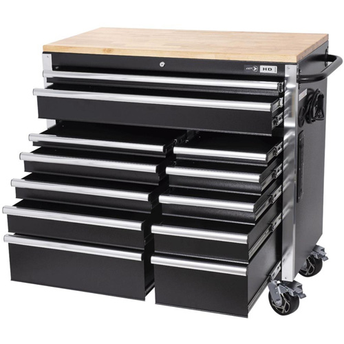 Armoire mobile de s&eacute;rie HDRC4112 HD, 12 tiroirs, 41" la x 21" p x 40-3/10" h, Noir Mukwa Safety Services