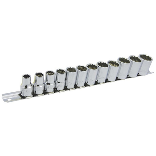 Jeu de douilles m&eacute;triques &agrave; 12 pans SS3812M-12 , 12 Mcx, Prise de 3/8" Mukwa Safety Services