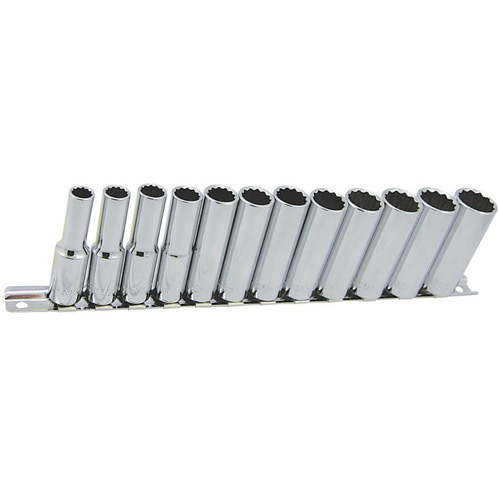 Jeu de douilles m&eacute;triques &agrave; 12 pans SS3812DM-12, 12 Mcx, Prise de 3/8", Profond Mukwa Safety Services