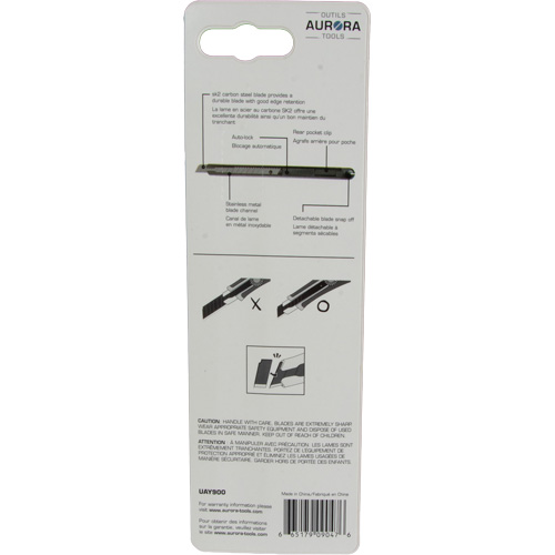 Couteau d'usage g&eacute;n&eacute;ral de 9 mm , Acier inoxydable, Prise en Plastique Mukwa Safety Services