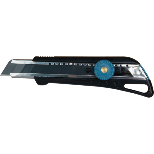 Couteau professionnel de 18 mm avec verrouillage &agrave; cliquet, Acier inoxydable, Robuste, Prise en Plastique Mukwa Safety Services
