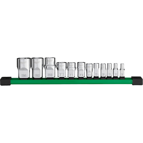 Socket Set, Torx&reg;, 1/4"/1/2"/3/8" Drive, 12 Pcs Mukwa Safety Services