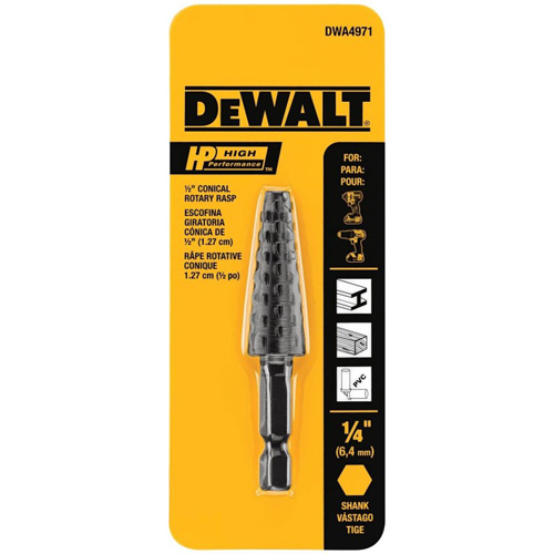 High Performance 1/2" Conical Rotary Rasp with 1/4" Hex Shank Mukwa Safety Services