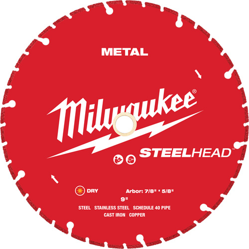 Lame de coupe diamant&eacute;e STEELHEAD, 9", Pour M&eacute;tal Mukwa Safety Services