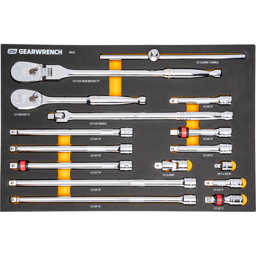 Ensemble d'outils &agrave; cliquet et d'entraînement 1/2" &agrave; 90 dents avec plateau de rangement en mousse Mukwa Safety Services