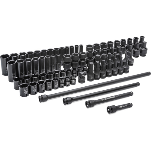 6 Point SAE/Metric Master Socket Set, 80 Pcs, Impact, 3/8" Drive Size, Deep Mukwa Safety Services