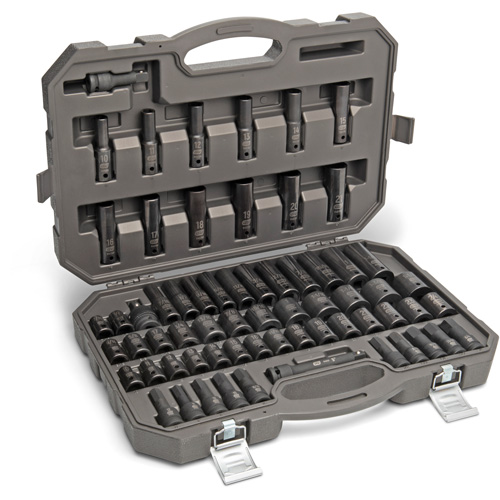 6 Point SAE/Metric Master Socket Set, 80 Pcs, Impact, 3/8" Drive Size, Deep Mukwa Safety Services