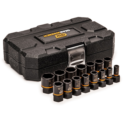 Bolt Biter Extraction Socket Set, 15 Pcs, Impact, 1/4"/3/8" Drive Size Mukwa Safety Services