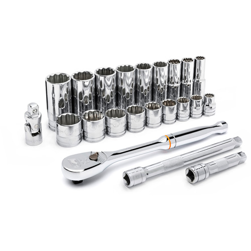 12 Point SAE Mechanics Tool Set, 22 Pcs, 3/8" Drive Size, Deep Mukwa Safety Services