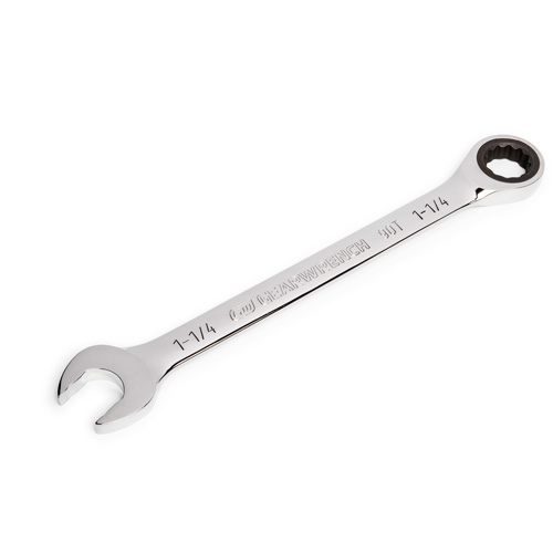90-Tooth Ratcheting Combination Wrench, 12 Point, 1-1/4", Chrome Finish Mukwa Safety Services