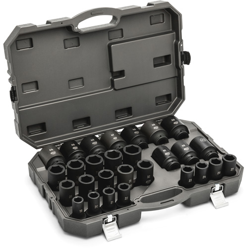 6 Point Metric Socket Set, 28 Pcs, Impact, 3/4" Drive Size, Deep Mukwa Safety Services