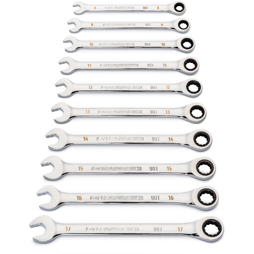 90-Tooth 12 Point Wrench Set, Ratcheting Combination, 12 Pieces, Metric Mukwa Safety Services