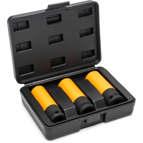 Metric High-Strength Wheel Protector Socket Set, 3 Pcs, Impact, 1/2" Drive Size, Deep Mukwa Safety Services