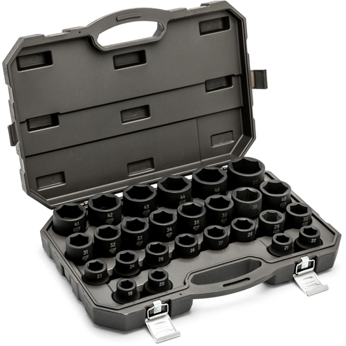 6 Point Metric Socket Set, 26 Pcs, Impact, 3/4" Drive Size Mukwa Safety Services