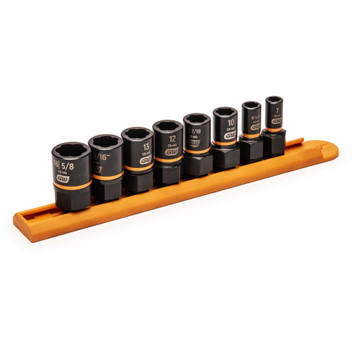 Bolt Biter Extraction Socket Set, 8 Pcs, Impact, 1/4"/3/8" Drive Size Mukwa Safety Services