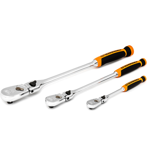 1/4", 3/8" & 1/2" Drive 90-Tooth Dual Material Locking Ratchet Set Mukwa Safety Services