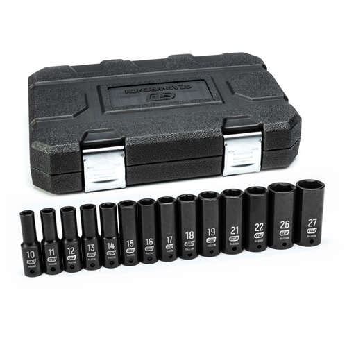6 Point Metric Socket Set, 14 Pcs, Impact, 1/2" Drive Size, Deep Mukwa Safety Services