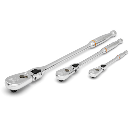 1/4", 3/8" & 1/2" Drive 90-Tooth Locking  Teardrop Ratchet Set Mukwa Safety Services
