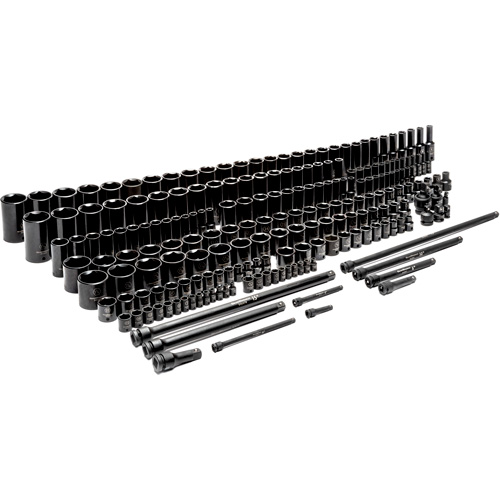 6-Point SAE/Metric Master Socket Set, 209 Pcs, Impact, Deep Mukwa Safety Services