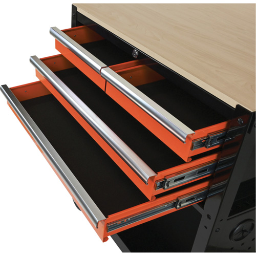 Chariot utilitaire, 4 tiroirs, Noir/Orange Mukwa Safety Services