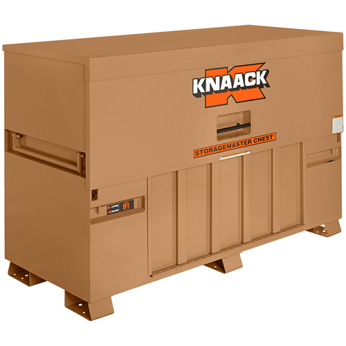 Model 91 Piano Box with 2 Padlocks, 72" W x 30" D x 49" H, Tan Mukwa Safety Services
