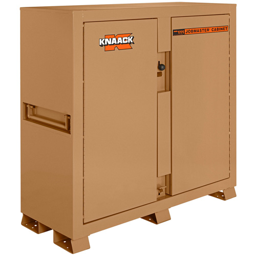 Model 111 Jobsite Cabinet with Padlock, Steel, 47.5 Cubic Feet, Tan Mukwa Safety Services