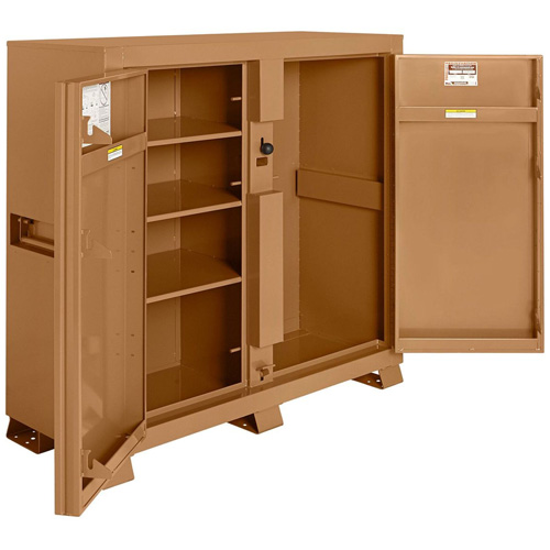 Model 111 Jobsite Cabinet with Padlock, Steel, 47.5 Cubic Feet, Tan Mukwa Safety Services