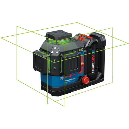 Laser dalignement/nivellement 360 connect&eacute; &agrave; faisceau vert &agrave; trois points Mukwa Safety Services