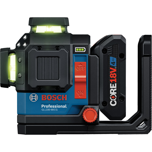 Laser dalignement/nivellement 360 connect&eacute; &agrave; faisceau vert &agrave; trois points Mukwa Safety Services