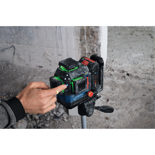 Laser dalignement/nivellement 360 connect&eacute; &agrave; faisceau vert &agrave; trois points Mukwa Safety Services