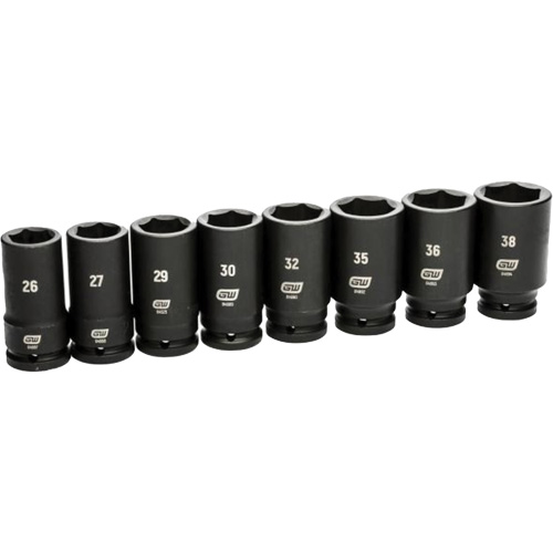 6 Point SAE Socket Set, 8 Pcs, Impact, 3/4" Drive Size, Deep Mukwa Safety Services