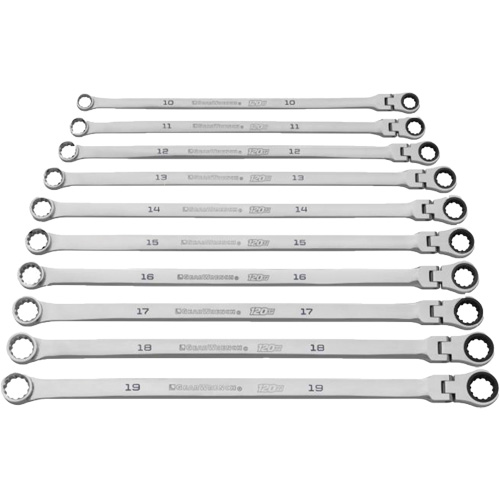 Jeu de cl&eacute;s Gearbox &agrave; t&ecirc;te flexible XL et cannelure universelle 120XP, Cl&eacute; polygonale, 10 morceaux, Imp&eacute;rial Mukwa Safety Services