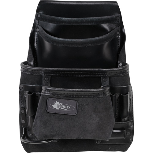 Phantom Collection Heavy-Duty Nail & Tool Bag, Leather, 10 Pockets, Black Mukwa Safety Services