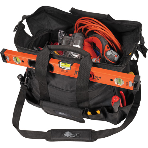 Phantom Collection 18" Contractor's Tool Bag, Ballistic Polyester, 25 Pockets, Black Mukwa Safety Services