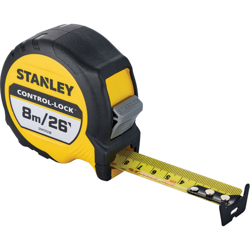 Ruban &agrave; mesurer CONTROL-LOCK, 25 mm x 26'/8 m, Marques de goujon Imp&eacute;rial & m&eacute;trique Mukwa Safety Services