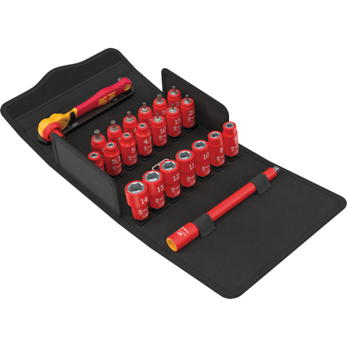 Jeu de cl&eacute; &agrave; cliquet SA VDE 1 Zyklop isolant avec levier dinversion Mukwa Safety Services