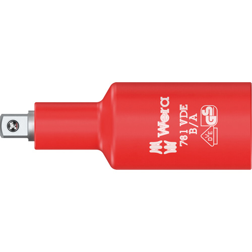 Adaptateur isol&eacute; VDE B/A, Prise 3/8", Douille 1/4", 2,59" lo, Sph&eacute;rique Mukwa Safety Services