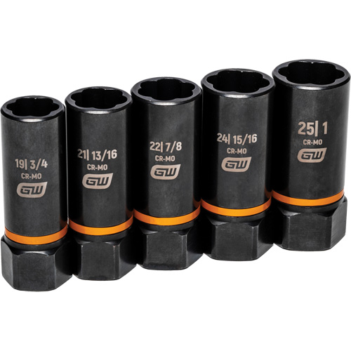 Bolt Biter Extraction Socket Set, 5 Pcs, Impact, 1/2" Drive Size, Deep Mukwa Safety Services